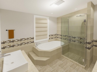 Master Bathroom in DARIEN CT Shower and whirlpool Tub