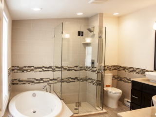 Master Bathroom in DARIEN CT Shower and whirlpool Tub