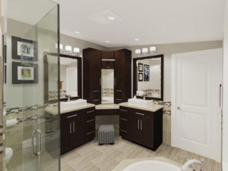 Master Bathroom in DARIEN CT Shower and whirlpool Tub