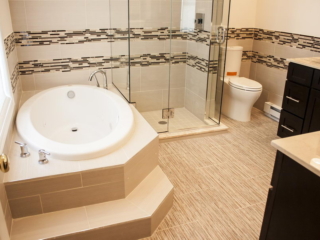 Master Bathroom in DARIEN CT Shower and whirlpool Tub