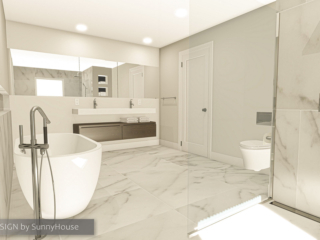 Proposed Design for Weston CT modern master bath renovation