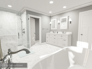 PROPOSED DESIGN for Westport CT White Master Bathroom Renovation