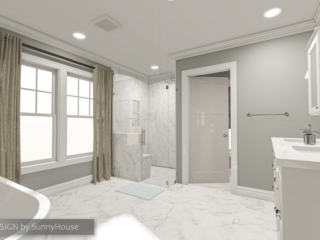 PROPOSED DESIGN for Westport CT White Master Bathroom Renovation