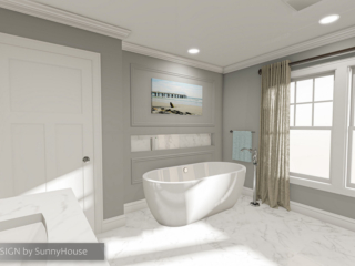 PROPOSED DESIGN for Westport CT White Master Bathroom Renovation