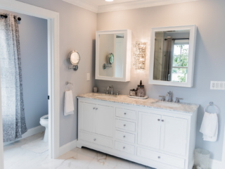 Finished- Westport CT White Master Bathroom Renovation