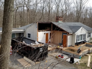 Project under construction. Complete home Renovation. Build Front and Second story addition. Custon Designs and plans. Wilton CT Builder