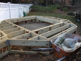 IN PROGRESS - STAMFORD CT  MULTI LEVEL DECK WITH HOT TUB. TROPICAL HARDWOOD CUMARU DECKING AND RAILING. YOUR LOCAL CONTRACTOR AND BUILDER