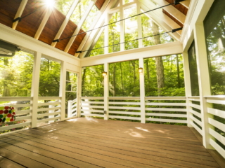 AFTER - WILTON CT SCREENED PORCH Custom Polycarbonate Skylights and Composite Decking. Local Contractor Builder