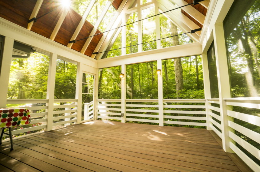 WILTON CT: SCREENED PORCH. Custom Polycarbonate Skylights and Composite Decking