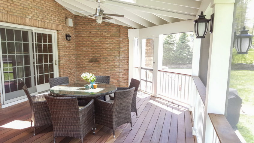 AFTER - Katonah NY converting deck into a screened-in porch. Architect Design and Builder