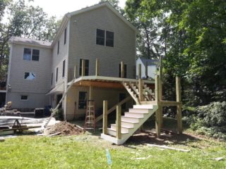 AFTER - NORWALK CT NEW 2nd FLOOR DECK using COMPOSITE DECKING AND RAILING. YOUR BEST LOCAL deck CONTRACTOR