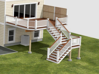 CUSTOM DECK DESIGN - NORWALK CT NEW 2nd FLOOR DECK using COMPOSITE DECKING AND RAILING. YOUR BEST LOCAL deck CONTRACTOR