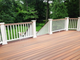 AFTER - NORWALK CT NEW 2nd FLOOR DECK using COMPOSITE DECKING AND RAILING. YOUR BEST LOCAL deck CONTRACTOR