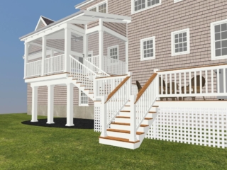 DESIGN FOR renovation of NORWALK MULTI-LEVEL DECK WITH SCREENED PORCH. Your best Deck builder company