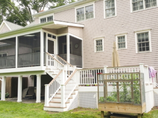 AFTER renovation of NORWALK MULTI-LEVEL DECK WITH SCREENED PORCH. Your best Deck builder company