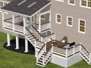 DESIGN FOR renovation of NORWALK MULTI-LEVEL DECK WITH SCREENED PORCH. Your best Deck builder company