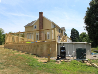 AFTER - Sandy Hook CT Build deck around above ground pool. Builder Contractor Designer Architect