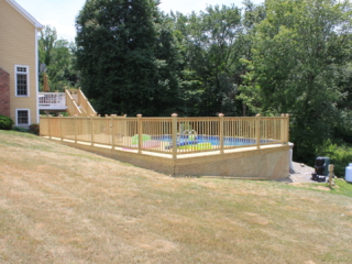 AFTER - Sandy Hook CT Build deck around above ground pool. Builder Contractor Designer Architect