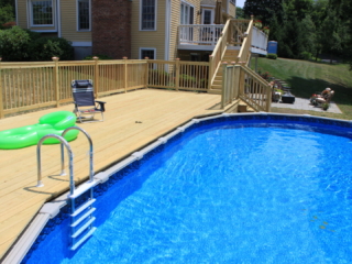 AFTER - Sandy Hook CT Build deck around above ground pool. Builder Contractor Designer Architect