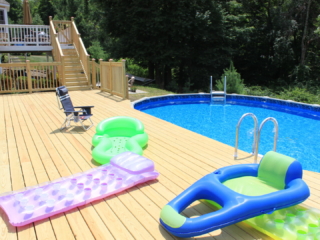 AFTER - Sandy Hook CT Build deck around above ground pool. Builder Contractor Designer Architect