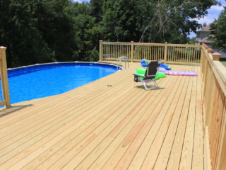 AFTER - Sandy Hook CT Build deck around above ground pool. Builder Contractor Designer Architect