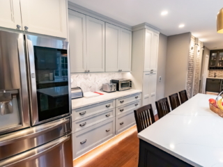 After. kitchen improvement is complete. cabinets are filled