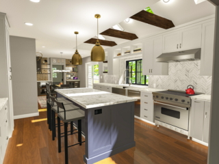 Proposed design for complete kitchen renovation in Wilton CT