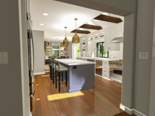 Proposed design for complete kitchen renovation in Wilton CT