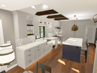 Proposed design for complete kitchen renovation in Wilton CT