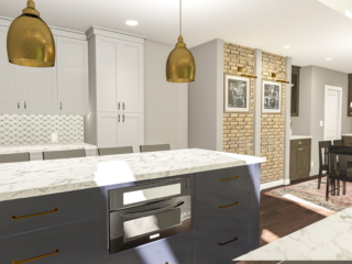 Proposed design for complete kitchen renovation in Wilton CT