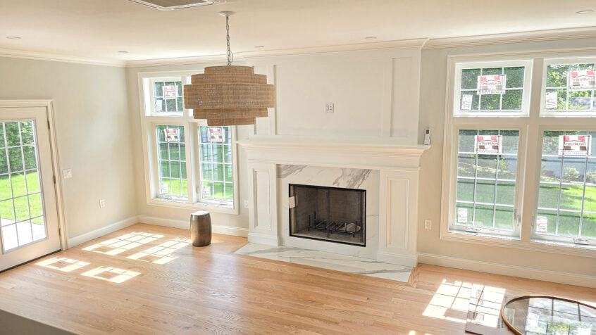 Finished living room renovation with fireplace Finished living room renovation with fireplace in Nprwalk CT