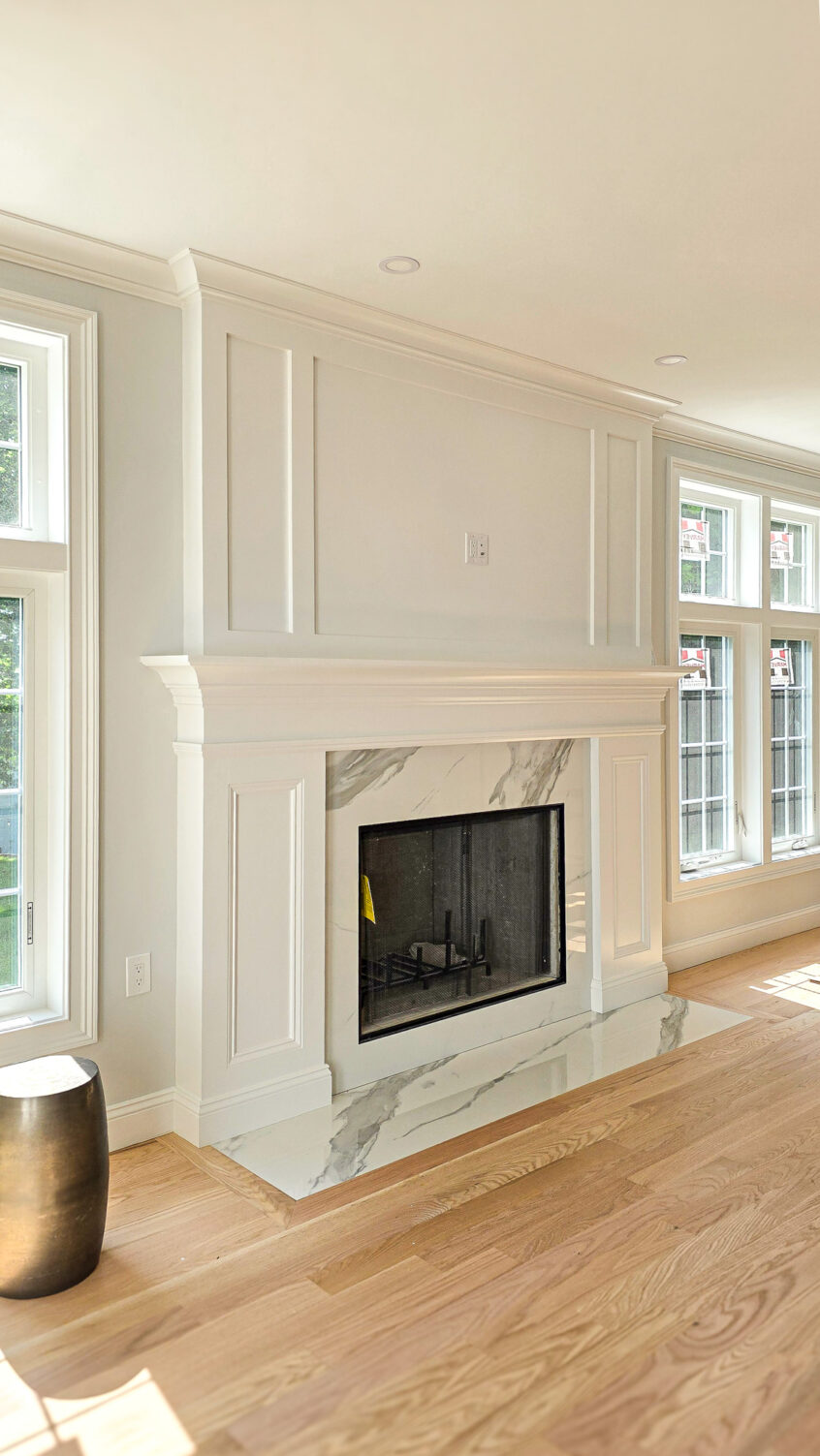 Finished living room renovation with fireplace Finished living room renovation with fireplace in Nprwalk CT